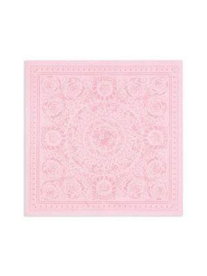 Różowa jedwabna szal Versace