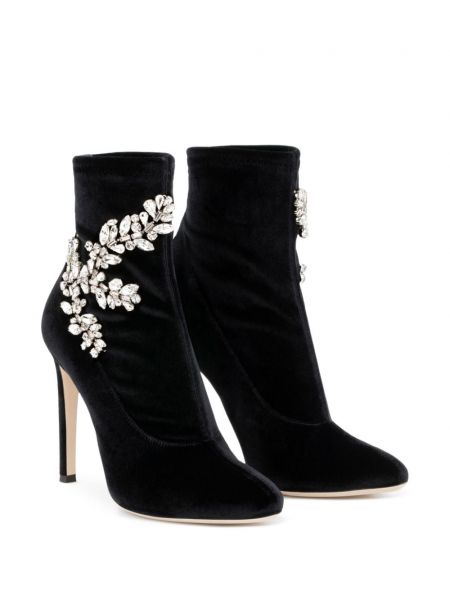 Ankle boots z kryształkami Giuseppe Zanotti czarne