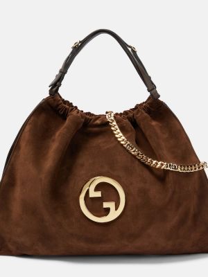 Semišová nákupná taška Gucci hnedá