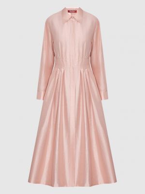 Шелковое платье-рубашка Max Mara розовое