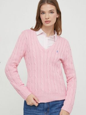 Розовый хлопковый свитер Polo Ralph Lauren