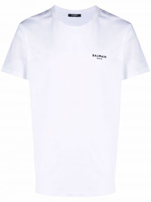 Camiseta con estampado manga corta Balmain blanco