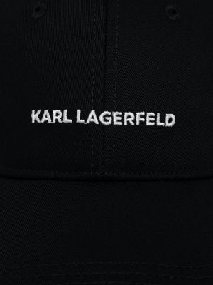 Bavlněná kšiltovka s aplikacemi Karl Lagerfeld černá