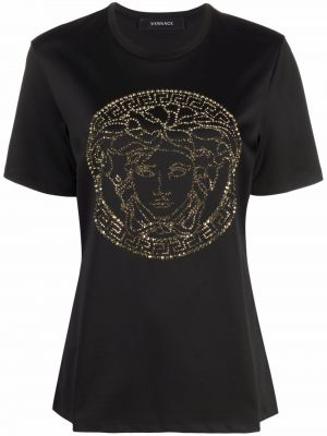 Camiseta con apliques Versace negro