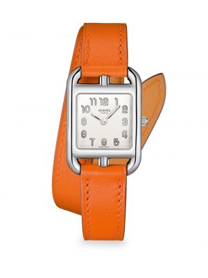 Часы из нержавеющей стали Hermès оранжевые
