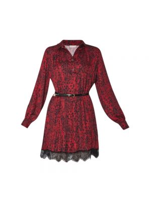 Sukienka mini w wężowy wzór Liu Jo czerwona