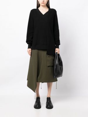 Asymmetrischer sweatshirt mit v-ausschnitt Yohji Yamamoto schwarz