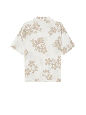 Camicia di lino a fiori Onia bianco