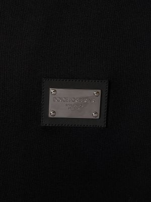Kokvilnas džemperis ar rāvējslēdzēju džersija Dolce & Gabbana melns