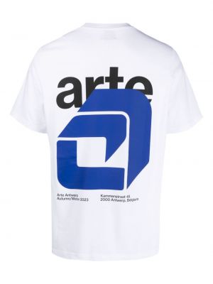 Bavlněné tričko s potiskem Arte bílé
