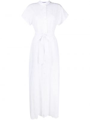 Bavlnené dlouhé šaty Mc2 Saint Barth biela