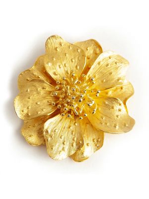 Broszka w kwiatki Kenneth Jay Lane Pre-owned pomarańczowa