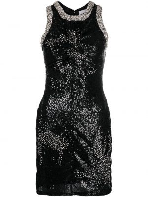 Křišťálové koktejlové šaty Des Phemmes černé