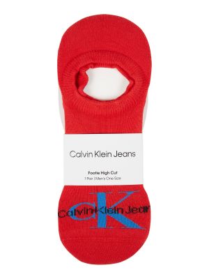 Stopki z nadrukiem Calvin Klein Jeans czerwone