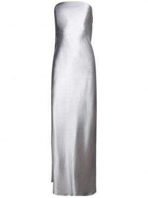 Satynowa sukienka koktajlowa Christopher Esber srebrna