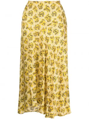 Asymetrické květinové sukně s potiskem Isabel Marant žluté