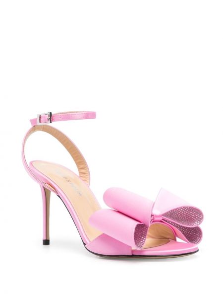 Saténové sandály s mašlí Mach & Mach růžové