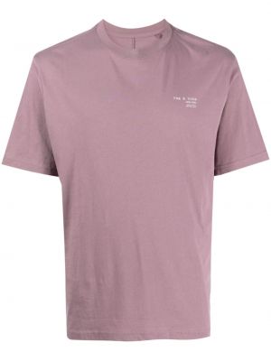 Bombažna majica s potiskom Rag & Bone vijolična
