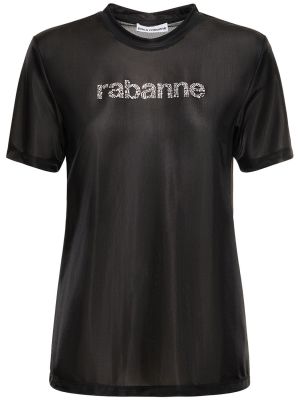 Camiseta de tela jersey Rabanne negro