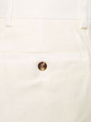 Pantalones rectos de lino Lardini blanco