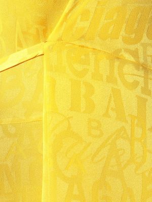 Abito midi di seta in tessuto jacquard Balenciaga giallo