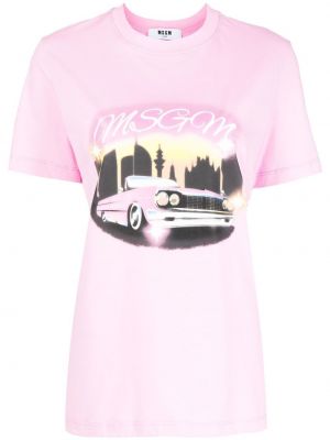 Trykt t-skjorte Msgm rosa