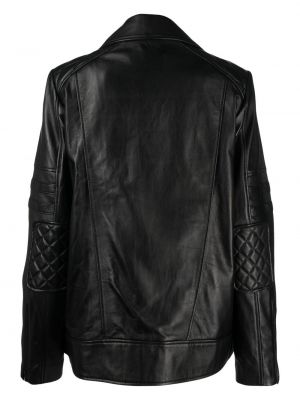 Kožená bunda na zip Manokhi černá