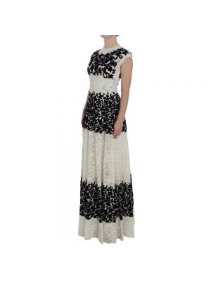 Sukienka długa koronkowa Dolce And Gabbana biała