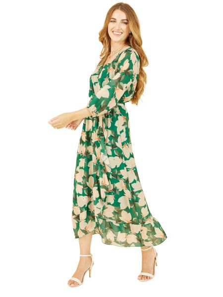 Платье миди Yumi зеленое