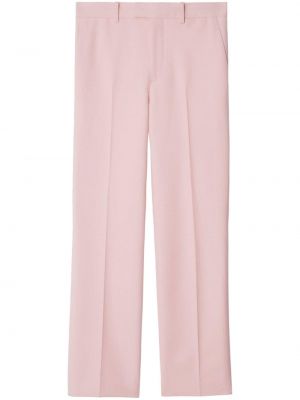 Vlněné kalhoty Burberry růžové