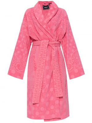Памучен халат Versace розово