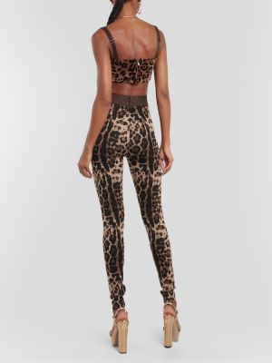 Leggings cu talie înaltă cu imagine cu model leopard Dolce&gabbana