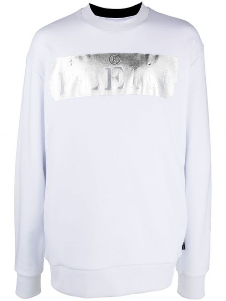 Trykt bomull sweatshirt Philipp Plein hvit