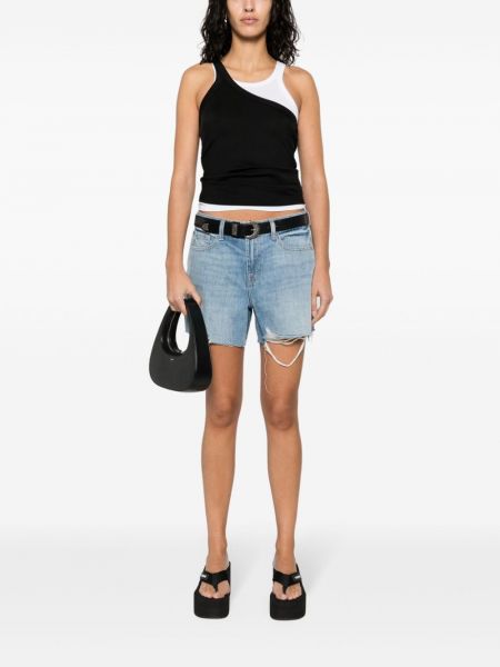 Distressed jeans shorts 7 For All Mankind blau