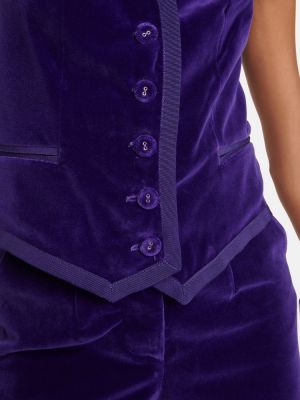 Bavlnená zamatová vesta Costarellos fialová