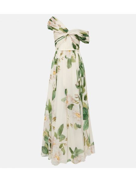 Svilena dolga obleka s cvetličnim vzorcem Giambattista Valli
