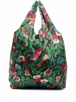 Trykt floral shoppingbag La Doublej grønn