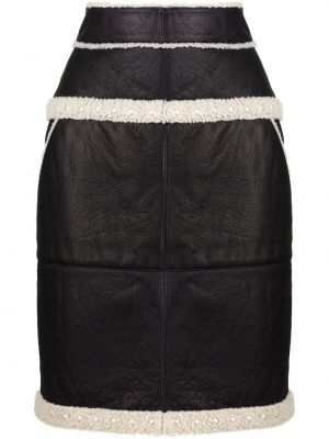 Δερμάτινη φούστα Chanel Pre-owned μαύρο