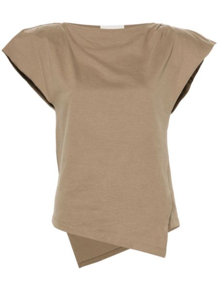 Βαμβακερή μπλούζα Isabel Marant χακί