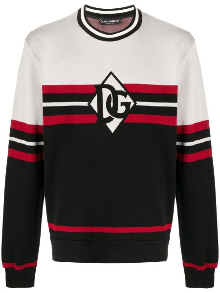 Gestreifter sweatshirt mit print Dolce & Gabbana schwarz