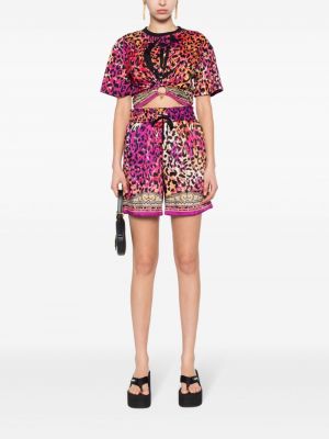 Shorts mit print mit leopardenmuster Just Cavalli pink