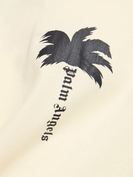 Mustriline puuvillased t-särk Palm Angels valge