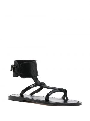 Kožené sandály bez podpatku K. Jacques černé
