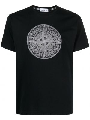 T-shirt con stampa Stone Island nero