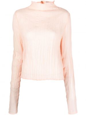 Прозрачна блуза Acne Studios розово