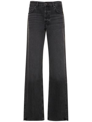 Bavlnené džínsy s rovným strihom Anine Bing čierna