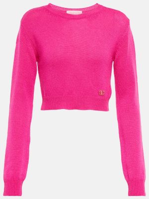 Кашмирен пуловер Valentino розово