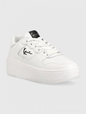 Sneakersy na obcasie Karl Kani białe