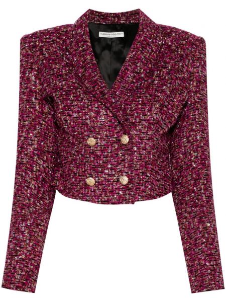 Tweed dobbeltradet blazer Alessandra Rich lilla