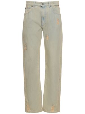 Bavlnené obnosené džínsy s rovným strihom Msgm